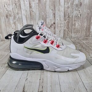 Nike Air Max 270 React Womens White Black Red Neon Sneakers CZ6685-100 Size 8